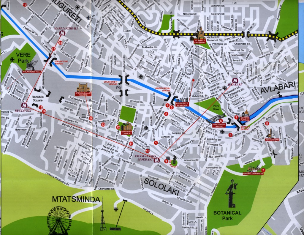 Tbilisi Attractions Map
